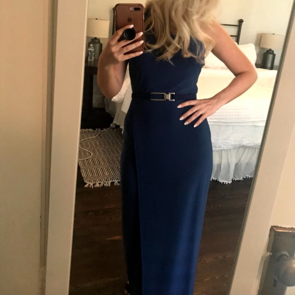 WHBM cobalt blue floor length gown